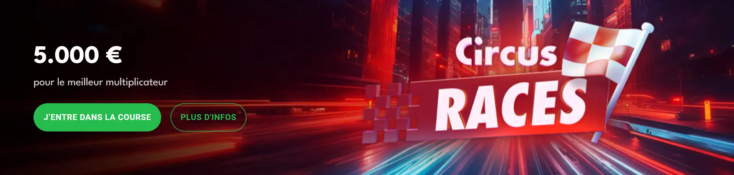 Bannière promotionnelle pour les courses de circus